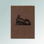 Personalized train sketchbook with your choice of train design and custom engraved text. 85+ train designs to choose from.