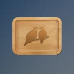 Alder wood bird tray with your choice of bird design and personalized text. 100+ bird design to choose from.