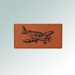 Personalized leatherette checkbook with custom engraved airplane design and text. 85+ airplane designs to choose from.