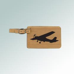 Custom engraved leatherette airplane luggage tag with the airplane design of you choice. 85+ airplane designs to choose from.