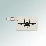 Custom engraved leatherette military aircraft luggage tag with the military aircraft design of you choice. 55+ military aircraft designs to choose from.
