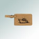 Custom engraved leatherette boat luggage tag with the boat design of you choice. 50+ boat designs to choose from.