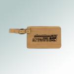 Custom engraved leatherette train luggage tag with the train design of you choice. 85+ train designs to choose from.