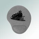 Personalized leatherette train mouse pad with custom engraved train design and text. 85+ train designs to choose from.