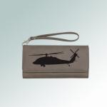 Personalized leatherette wallet with a removable wrist strap. Comes with your choice of helicopter design. 50+ helicopter designs to choose from.