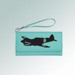 Personalized leatherette military aircraft wallet with a removable wrist strap. 55+ military aircraft designs to choose from.