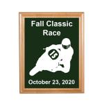 Personalized alder wood plaque with custom engraved motorcycle design and text. Motorcycle Plaque