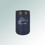 Personalized stainless steel insulated boat beverage holder with custom engraved text and boat design. 50+ boat designs to choose from.