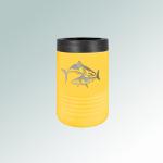 Custom engraved stainless steel insulated marine life beverage holder with personalized text and marine life design. 100+ marine life designs to choose from