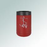 Custom engraved stainless steel insulated nautical beverage holder with personalized text and nautical design. 100+ nautical designs to choose from.