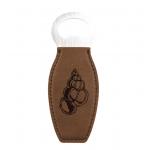 Personalized engraved magnetic leatherette bottle opener with nautical design and custom text of your choice. Nautical Gift