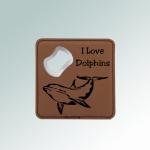 Bottle opener coaster made out of leatherette comes with personalized text & the marine life design of your choice. 100+ marine life designs to choose from.