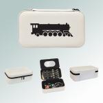 Personalized train jewelry box with your choice of train design and custom engraved text. 85+ train designs to choose from.