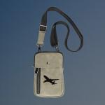 Personalized crossbody airplane bag with your choice of airplane design and custom engraved text.