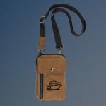 Personalized crossbody boat bag with your choice of boat design and custom engraved text.