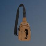 Custom engraved explorer marine life crossbody bag with your choice of marine life design and personalized text.
