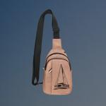 Custom engraved explorer sailboat crossbody bag with your choice of sailboat design and personalized text.