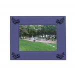 Custom engraved leatherette picture frame with airplane silhouette and personalized text. Airplane Frame