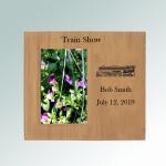Personalized train photo frame plaque with your choice of train design and custom engraved text. 85+ train designs to choose from.