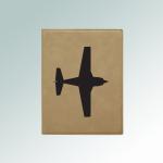 Custom engraved leatherette airplane portfolio with airplane design and custom engraved text. 85+ airplane designs to choose from.