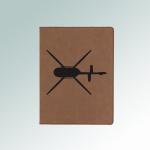 Custom engraved leatherette helicopter portfolio with helicopter design and custom engraved text. 50+ helicopter designs to choose from.