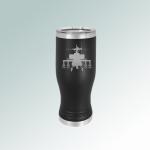 Engraved helicopter helicopter beer tumbler with your choice of helicopter design and personalized text. 50+ helicopter designs to choose from.