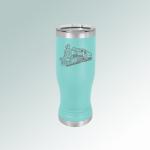 Engraved train beer tumbler with your choice of train design and personalized text. 85+ train designs to choose from.