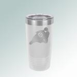 Personalized vacuum insulated ringneck tumbler with your choice of motorcycle design and custom engraved text.