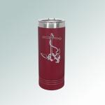 Personalized stainless steel nautical skinny tumbler with your choice of nautical design and custom engraved text. 100+ nautical designs to choose from.