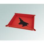 Leatherette folding military aircraft valet tray with your choice of engraved text & military aircraft design. 55+ military aircraft designs to choose from.