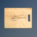 Personalized maple helicopter cutting board with custom engraved helicopter design. 50+ helicopter designs to choose from.
