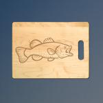 Personalized maple marine life cutting board with custom engraved marine life design.