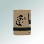 Personalized leatherette mini bird notepad & pen with a bird design and custom engraved text. 100+ bird design to choose from.