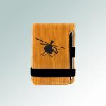 Personalized leatherette mini helicopter notepad & pen with a helicopter design and custom engraved text. 50+ helicopter designs to choose from.