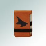 Personalized leatherette mini military notepad & pen with a military aircraft design and custom engraved text. 55+ military aircraft designs to choose from.