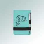 Personalized leatherette mini marine life notepad & pen with a marine life design and custom engraved text. 100+ marine life designs to choose from.