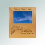 Personalized alder wood picture frame plaque with your choice of marine life design and custom engraved text. 100+ marine life designs to choose from.