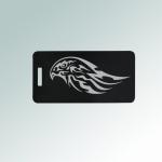 Engraved aluminum bird luggage tag with your choice of bird design and personalized text. 100+ bird design to choose from.