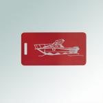 Engraved aluminum boat luggage tag with your choice of boat design and personalized text. 50+ boat designs to choose from.