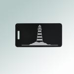 Engraved aluminum lighthouse luggage tag with your choice of lighthouse design and personalized text. 85+ lighthouse designs to choose from.