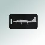 Aluminum military aircraft luggage tag with your choice of military aircraft design and personalized text. 55+ military aircraft designs to choose from.