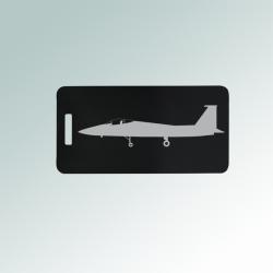 Aluminum military aircraft luggage tag with your choice of military aircraft design and personalized text. 55+ military aircraft designs to choose from.