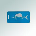 Engraved aluminum marine life luggage tag with your choice of marine life design and personalized text. 100+ marine life designs to choose from.