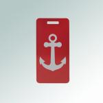 Engraved aluminum nautical luggage tag with your choice of nautical design and personalized text. 100+ nautical designs to choose from.