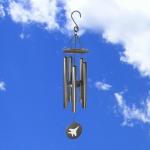 Personalized military aircraft wind chimes with your choice of engraved text and military aircraft designs.