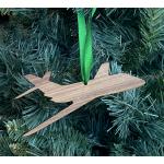 Laser cut jet airplane wood Christmas ornament comes in 3 sizes and a variety of wood types. Aviation Ornament
