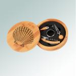 Personalized bamboo nautical wine tools gift set with engraved nautical design and text of your choice. 100+ nautical designs to choose from.